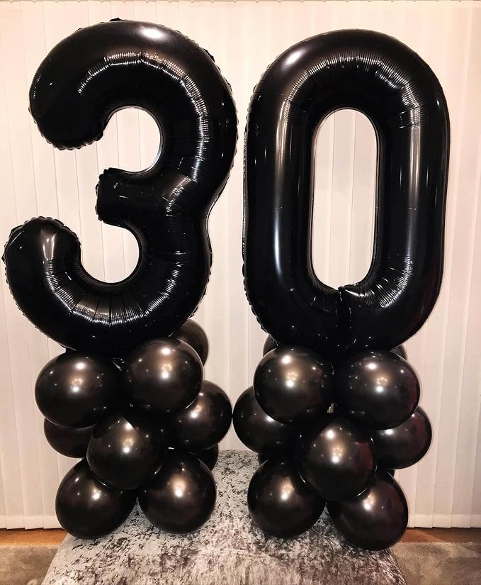 40 Inch Black 45 Balloons Giant Number 45 Balloons Black 45 Birthday Balloons - Image 3