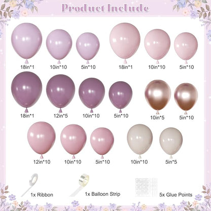 Pink and Purple Balloon Arch Kit - Image 2