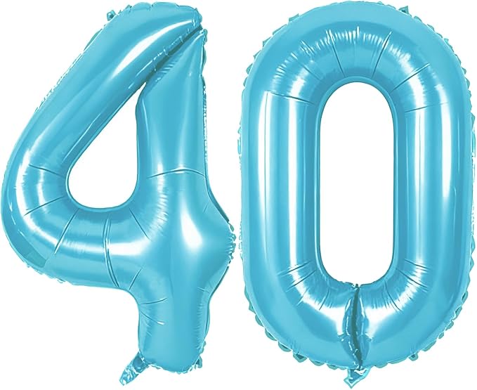 Number 40 Balloons for 40th Birthday Party Decorations, 0-100 Large No.40 by Joycard