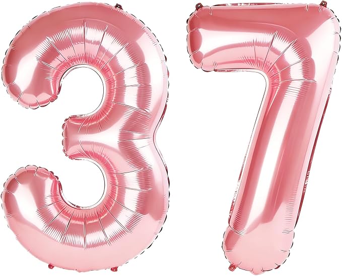 40 Inch Number 37 Balloons for 37th Birthday Party Decorations, 0-100 Jewelry by FOBELEC