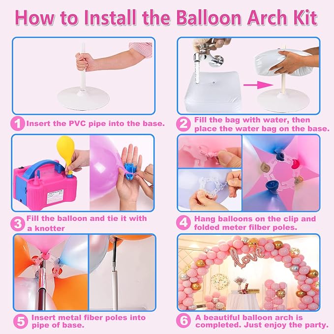Balloon Arch Kit and Balloon Pump Electric, 10ft Wide Adjustable Balloon Arch - Image 4