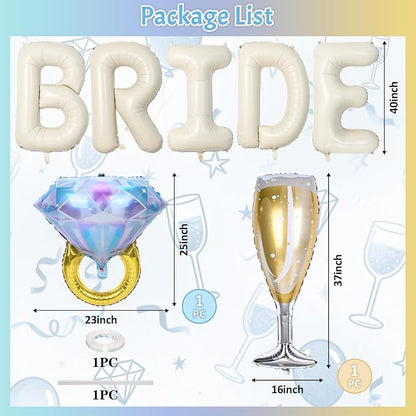 40inch Cream Bride Balloons Bachelorette, Bride To Be Bridal Shower Balloon - Image 3