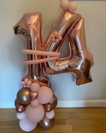 40 Inch Rose Gold 14 Number Balloons Giant Jumbo Huge 14 41 Foil Mylar Helium - Image 5