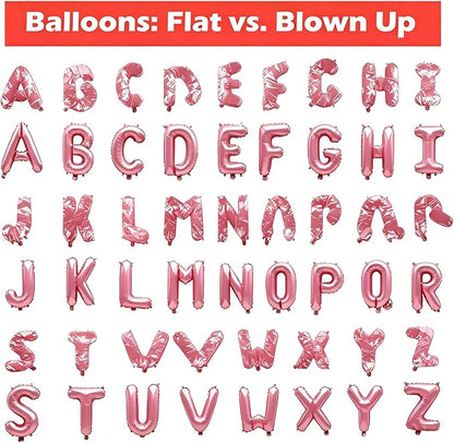 52 Pcs Pastel Pink Letter Balloons, Custom 2 Set A-Z Set - Image 4