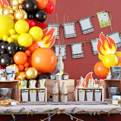 Red Yellow Black Balloon Arch, Fire Truck Balloon Garland - Image 7