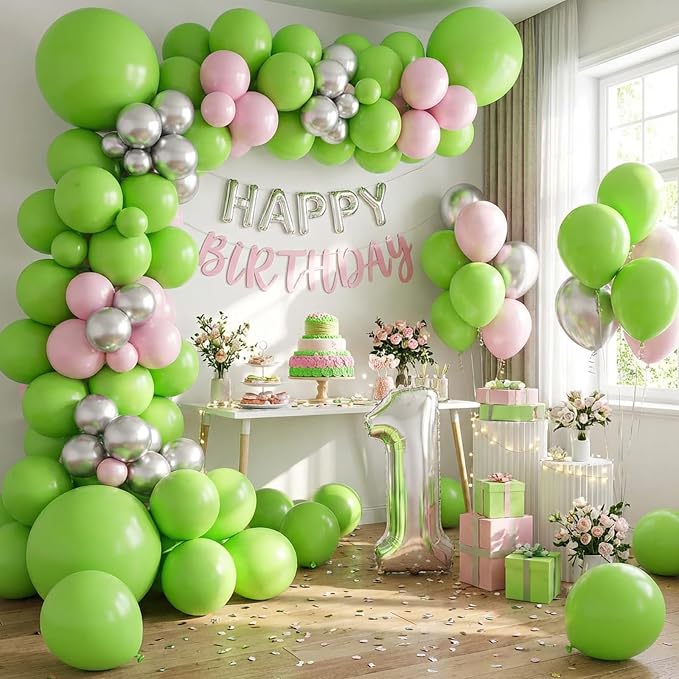 APLANET 150pcs Lime Green Balloons Different Sizes 18 12 10 5 Inch Light Fruit - Image 5