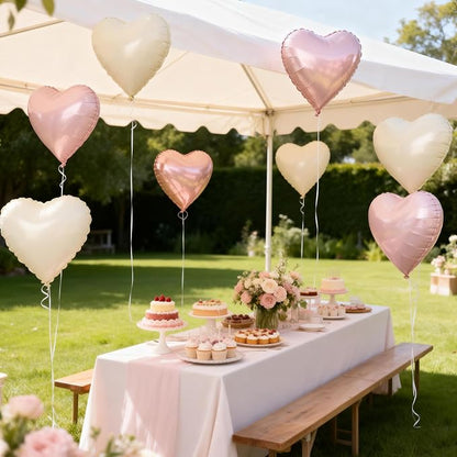 Pink Cream Heart Balloons - Image 7