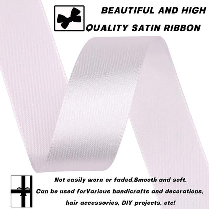 7/8 Inch 30 Yards White Satin Craft Ribbon-Single Face Polyester Ribbon - Image 3