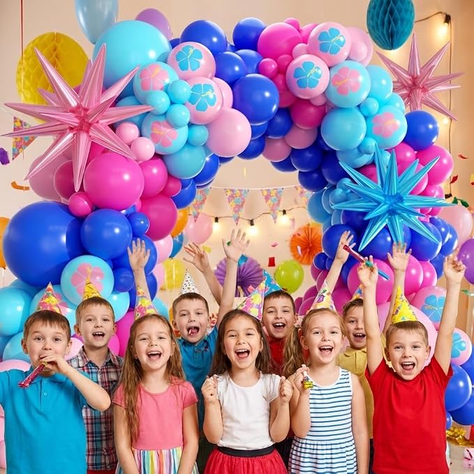 Royal Blue and Pink Balloons Garland Arch Kit - Image 6