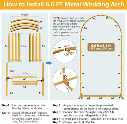 6.6 FT Wedding Arch Backdrop Stand - Image 6