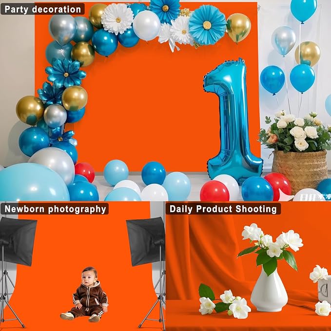 Orange Photography Backdrop for Photoshoot, 5x7 FT | Versatile Studio Photo - Image 5