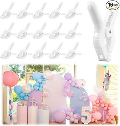 LemonRoad 16 Pcs 4" Clips for Balloon Arch White Heavy Duty 2" Opening Spring by Unknown
