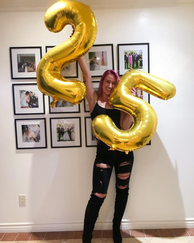 Gold Number 25 Balloon 40 Inch - Image 3