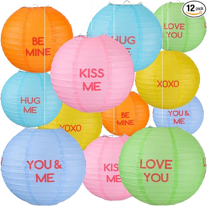 12 Pcs 10 Inch Hanging Paper Lanterns Party Decorations Pastel Classroom Decor by Retisee