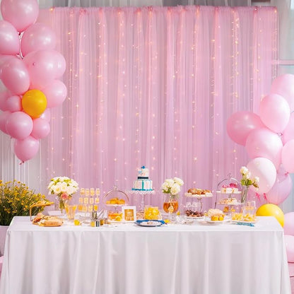 20x10ft Baby Pink Tulle Backdrop Curtain - Image 7