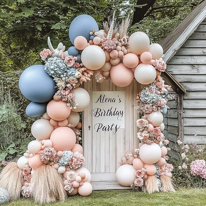 Dusty Blue Balloons Double Stuffed Blue Balloon Garland Arch Kit Different - Image 9