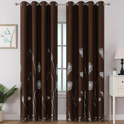 Brown Blackout Curtains for Living Room 96 Inches Long, Room Darkening Energy by ESTELARTEXTILER