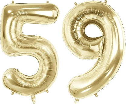 Number 59 Balloons for 59th Birthday Party Decorations, 40 Inch 0-100 by Joycard