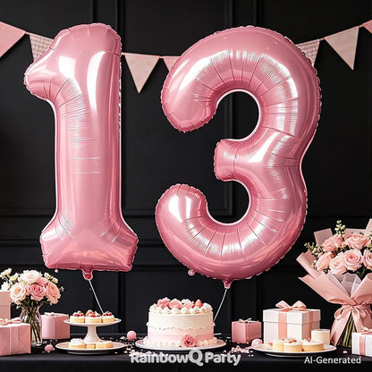 RainbowQ Pink 1 Balloon Number 40 Inch 0-40 Foil Large Balloons | Big Mylar 1 - Image 7