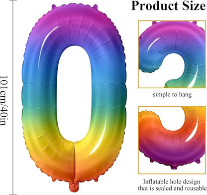 Number 0 Balloons for Birthday Party Decorations, 0-100 Large No.0 Balloons for - Image 2