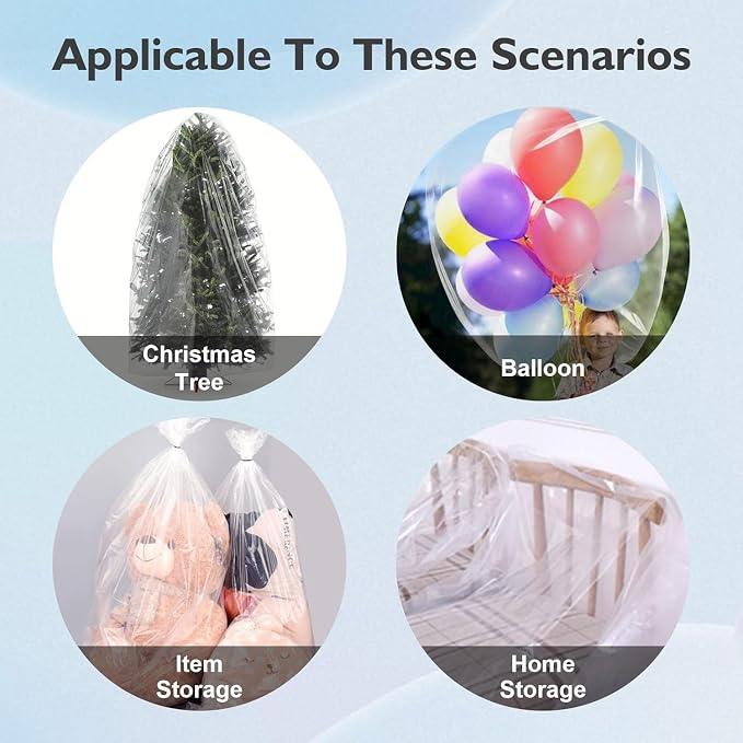 2 Pack Balloon Bags for Transport 98 x 59 In, Reusable Extra Large Clear - Image 6