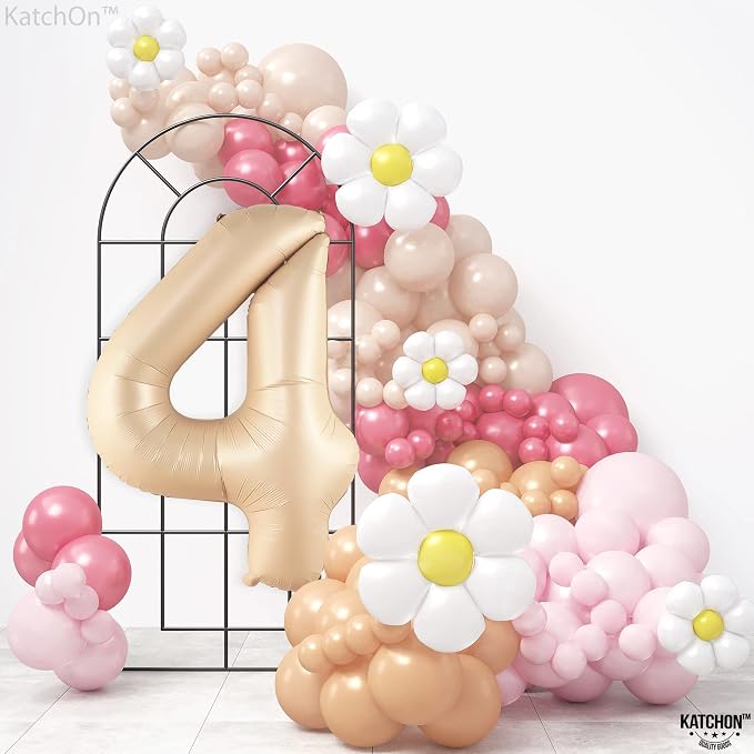 KatchOn Caramel 4 Balloon Number 40 Inch | Neutral Number 4 Balloon - Image 7