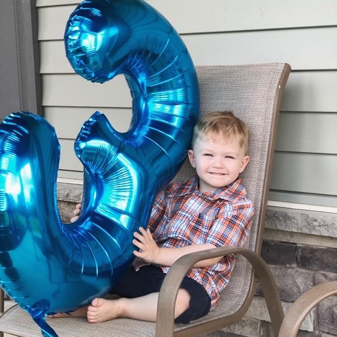 Blue Number 9 Balloons, 40 Inch 9th Birthday Foil Balloon - Image 5