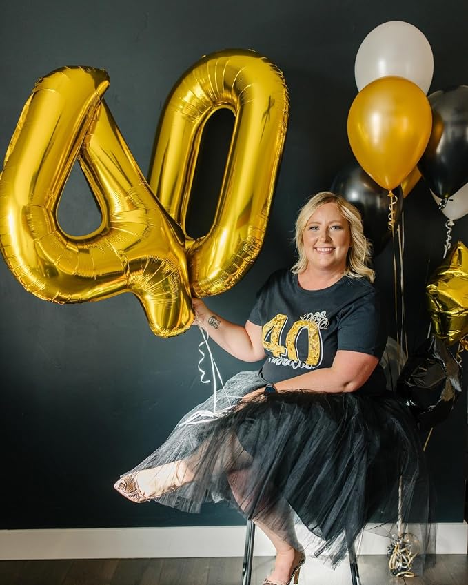 Gold 40 Balloon - Image 2