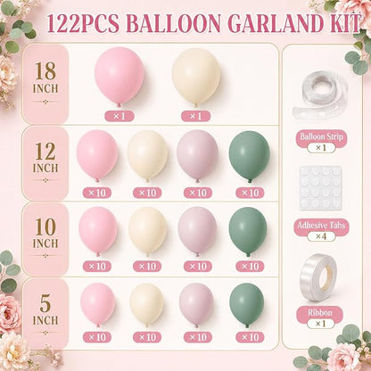 Dusty Pink and Green Balloon Arch Kit - Image 2