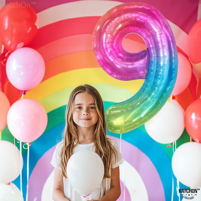 KatchOn, Rainbow Number 9 Balloon - Image 5