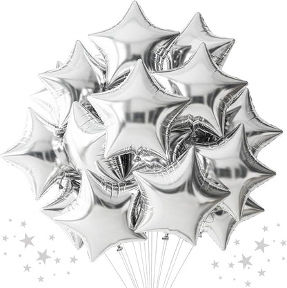 TONIFUL 30 Pcs Star Shaped Balloons 18 Inch Large Silver Foil Balloons | Big by TONIFUL