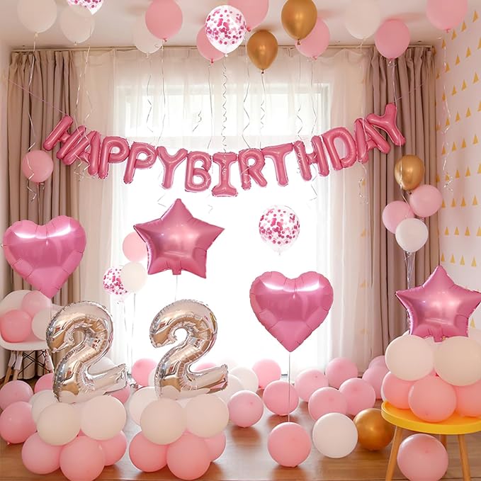 CANREVEL Happy Birthday Banner Decoration + 30pcs Star Balloons, - Image 4