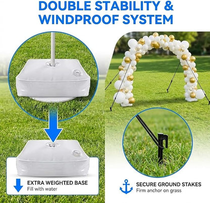 Balloon Arch Kit Stand with Foldable Storage, 10FT Wide & 9FT Tall Adjustable - Image 2