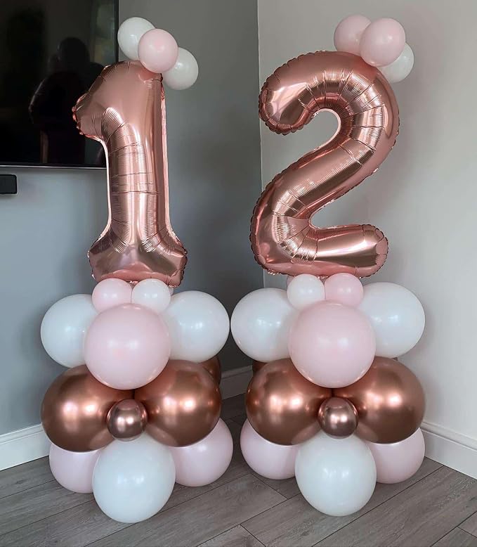 Rose Gold 19 Number Balloons, 40 Inch Giant Number 19 Balloons Foil Mylar - Image 5