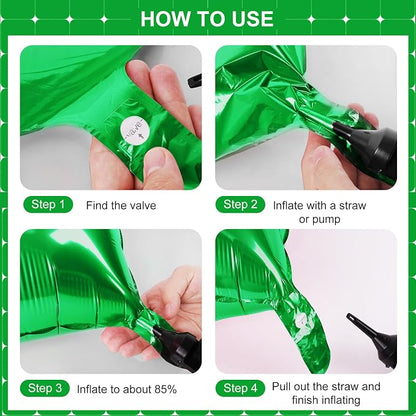 Shamrock Green Square Foil Balloons - Image 2