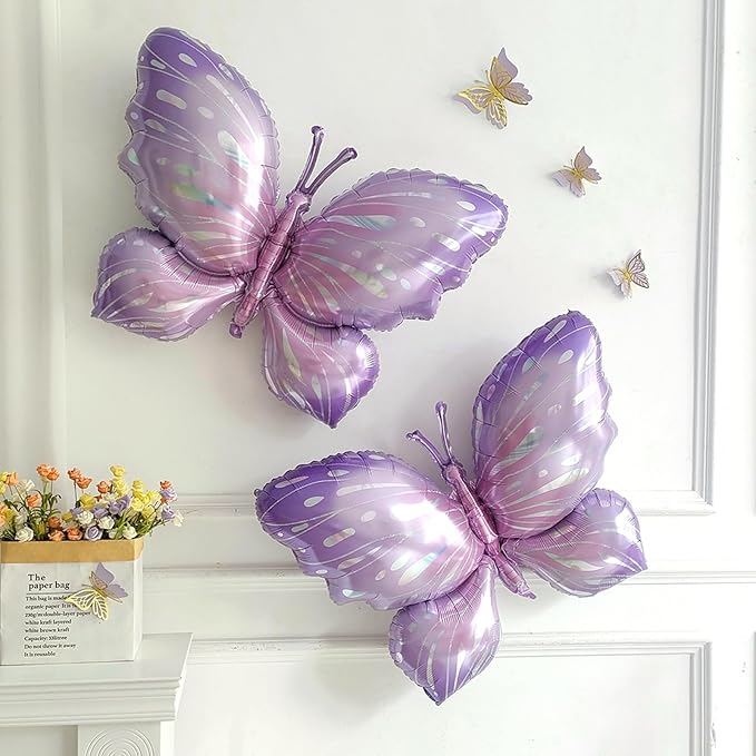 Spring Floral Butterfly Balloon Arch Kit, Butterfly Foil Balloons - Image 6