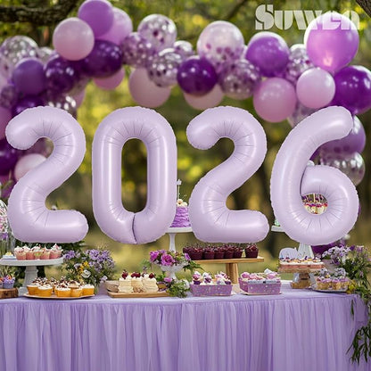 SUWEN 40 Inch Light Purple Lavender Big 15 Balloon Number Foil Helium 0-9 | - Image 5