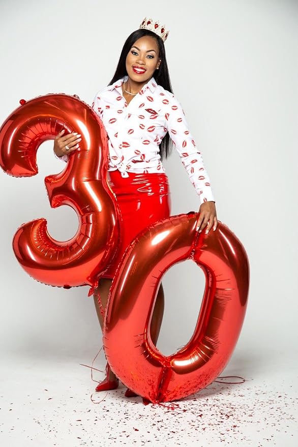 27 Balloon Number 40 Inch Red Balloons - Image 3