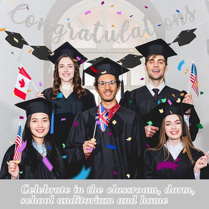 Class of 2026 Graduation Decorations Pre-Strung Glitter Congratulations Banner - Image 5
