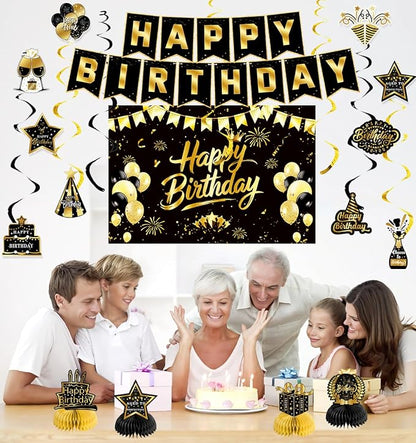 Black Gold Birthday Decorations - Image 5