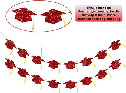 Graduation Decorations Class of 2026 Red Graduation Cap Banner - Image 3