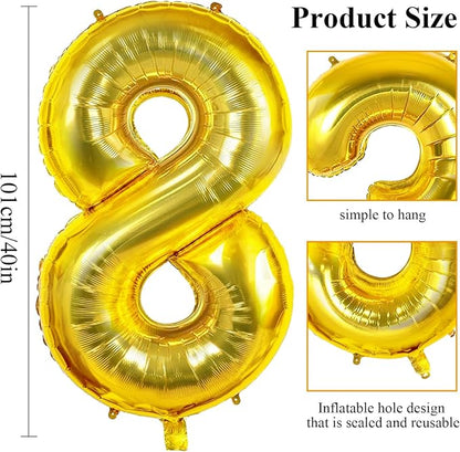 Number 82 Balloons for 82nd Birthday Party Decorations, 0-100 Large No.82 - Image 2