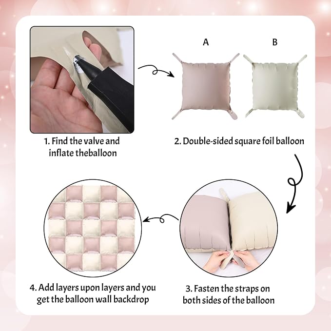 HILAVO Dusty Pink and White Square Balloon - Image 6