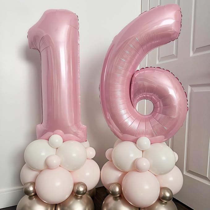 Pastel Pink 16th Birthday Balloons - Image 3