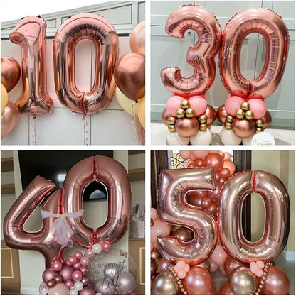 Rose Gold 26 Number Balloons, 40 Inch Big Giant Jumbo 26 or 62 Balloon Numbers - Image 7