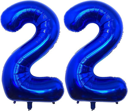 Navy Blue 22 Number Balloons, 40 Inch Giant Number 22 Balloons Foil Mylar by Lovoir