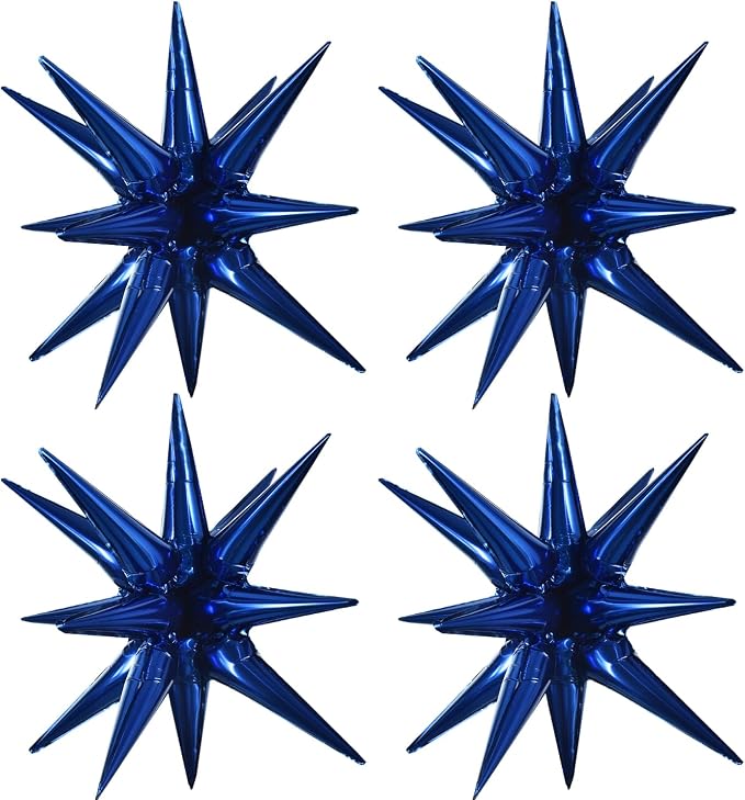 TONIFUL 4 Pcs Star Balloons Navy Blue Foil Explosion Party Decoration | Large by TONIFUL