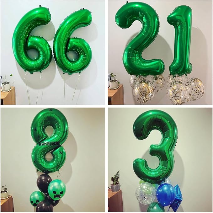 Number 15 Dark Green Balloons 40 Inch Giant Green 15 Numer Foil Helium Balloons - Image 3