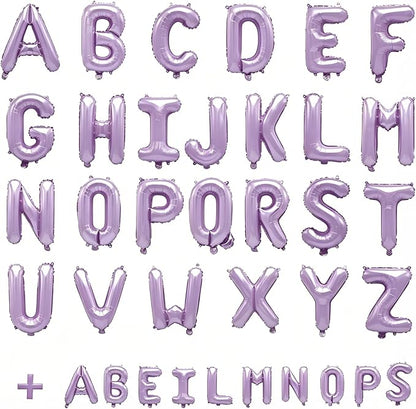36 Pcs Pastel Purple Letter Balloons, Custom A-Z Set - Image 2