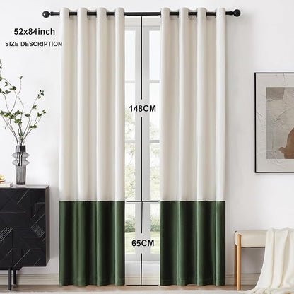 BULBUL Luxury Ivory Green Curtains 84 inches - Image 6